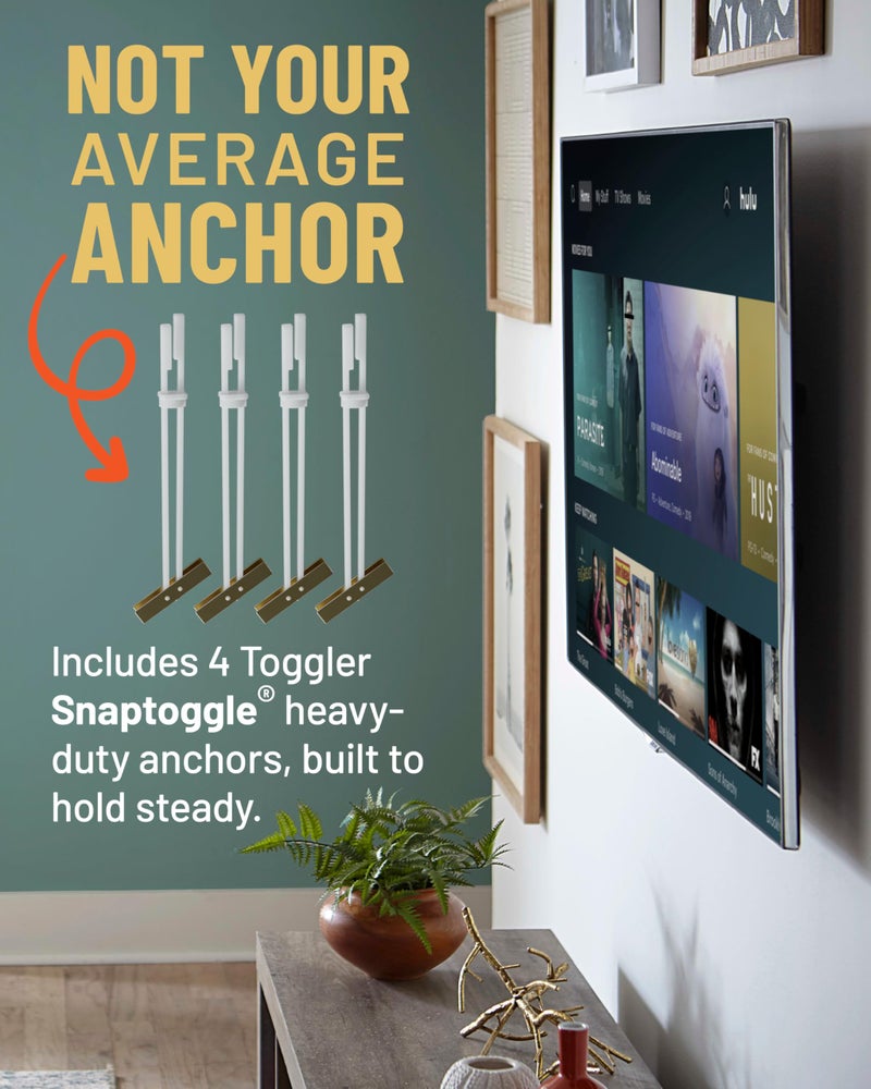 ECHOGEAR مجموعة تركيب تلفاز ECHOGEAR من الفولاذ للمثبتات الثابتة والمائلة - تثبيت آمن للتلفزيونات حتى 175 رطل على جدران الفولاذ - تشمل مثبتات Snaptoggle المعتمدة من UL، مثقاب، براغي وغسالات - Image 5